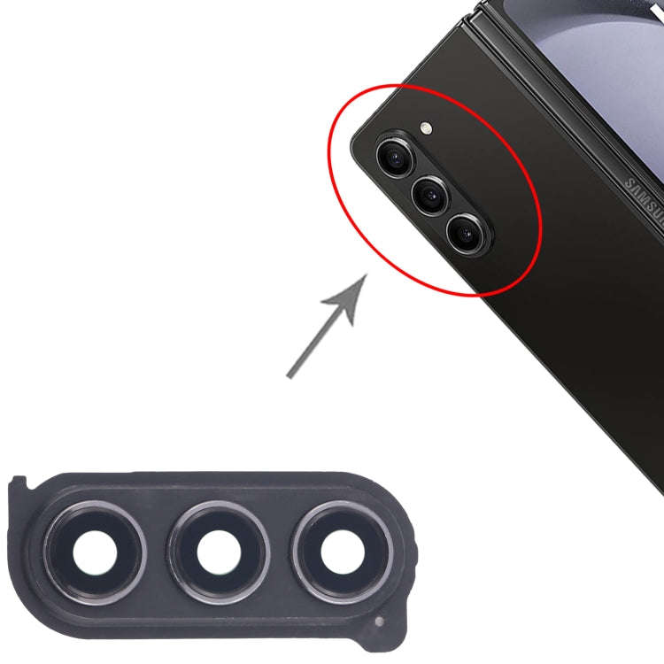 For Samsung Galaxy Z Fold5 SM-F946B 10pcs Rear Camera Lens Cover(Black)