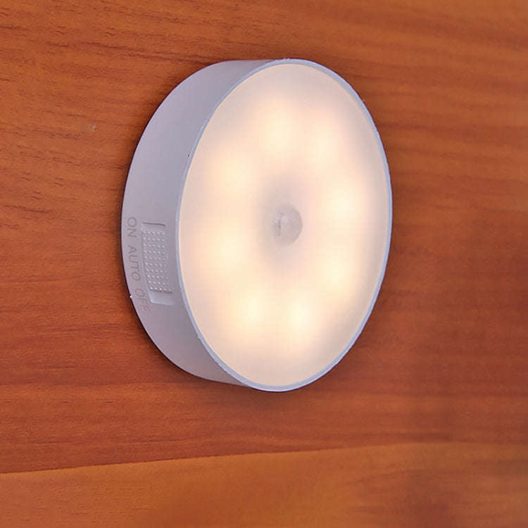 Intelligent Human Body Induction LED Night Light Bedside Lamp with Switch(Warm Light)