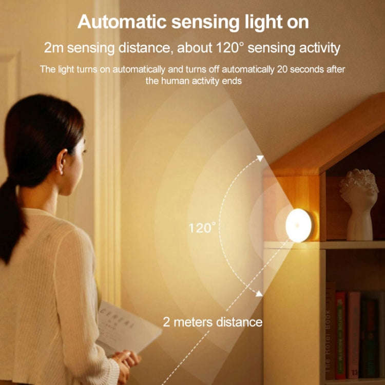 Intelligent Human Body Induction LED Night Light Bedside Lamp with Switch(White Light)