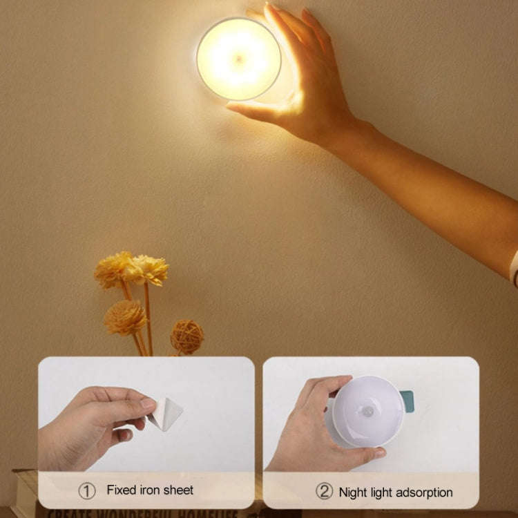 Intelligent Human Body Induction LED Night Light Bedside Lamp with Switch(White Light)