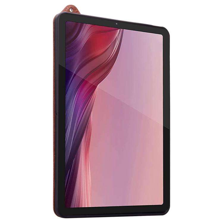 For Lenovo Xiaoxin Pad 11 2025 TPU Leather Back Tablet Case with Wristband(Brown)