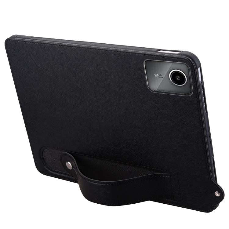 For Lenovo Xiaoxin Pad 11 2025 TPU Leather Back Tablet Case with Wristband(Black)