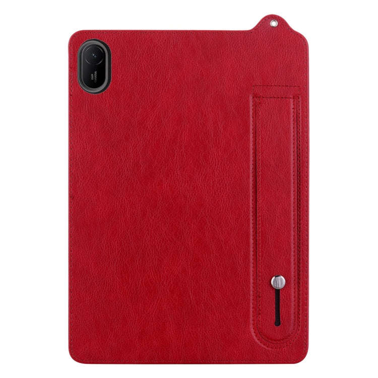 For Huawei MatePad SE 11 2024 TPU Leather Back Tablet Case with Wristband(Red)