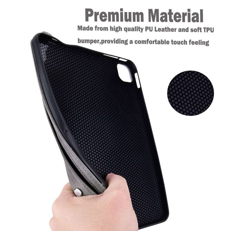 For Huawei MatePad SE 11 2024 TPU Leather Back Tablet Case with Wristband(Grey)