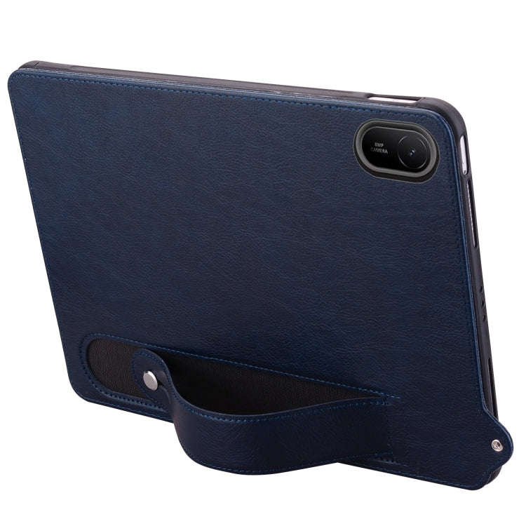 For Huawei MatePad SE 11 2024 TPU Leather Back Tablet Case with Wristband(Dark Blue)