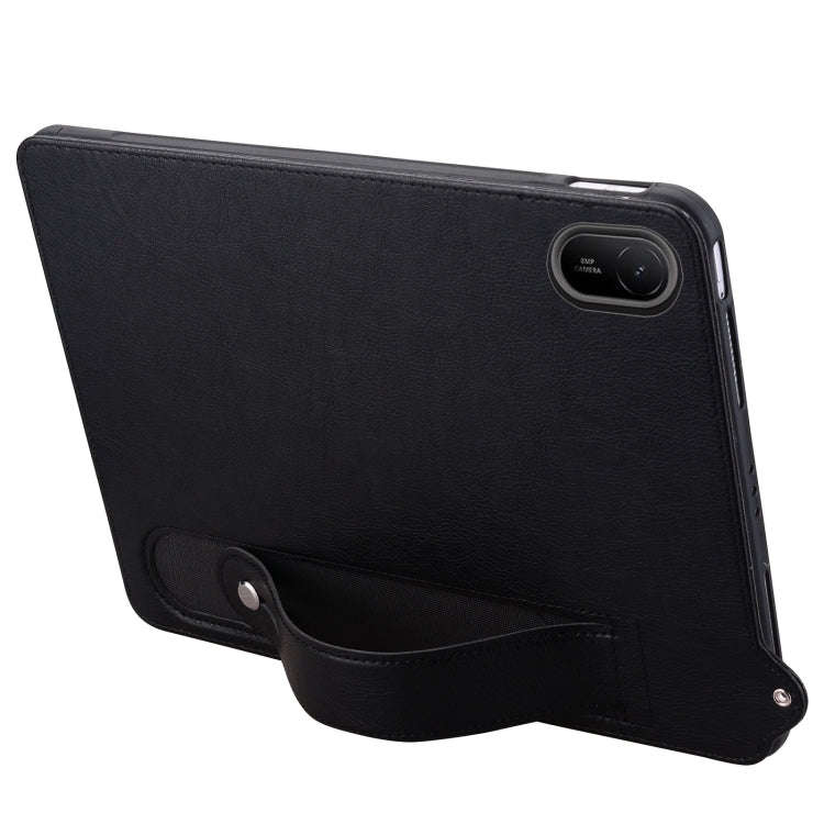 For Huawei MatePad SE 11 2024 TPU Leather Back Tablet Case with Wristband(Black)