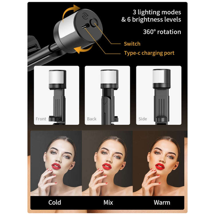 FUNSNAP Q12s 360 Degree Rotatable Fill Light Selsie Stick(Black)