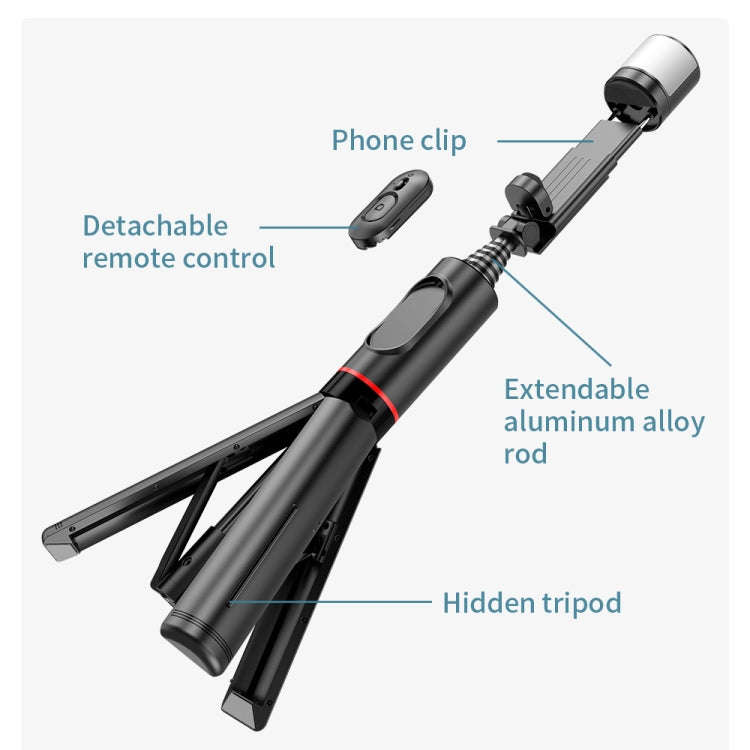 FUNSNAP Q12s 360 Degree Rotatable Fill Light Selsie Stick(Black)