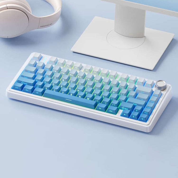 AULA F75 80 Keys Wired/2.4G/Bluetooth Three Model Customized RGB Mechanical Keyboard(Side Engrave...