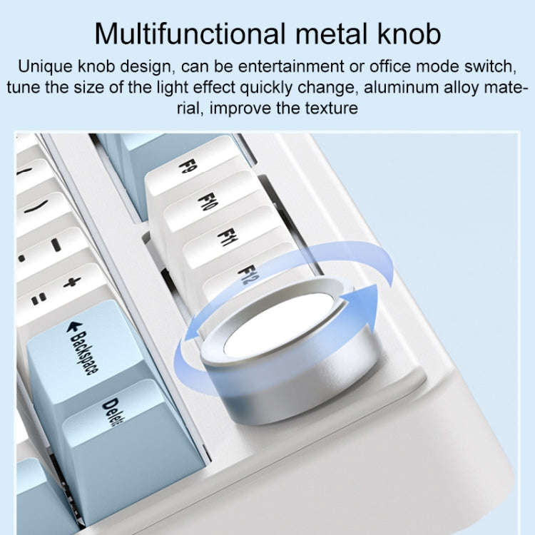 AULA F75 80 Keys Wired/2.4G/Bluetooth Three Model Customized RGB Mechanical Keyboard(Side Engrave...