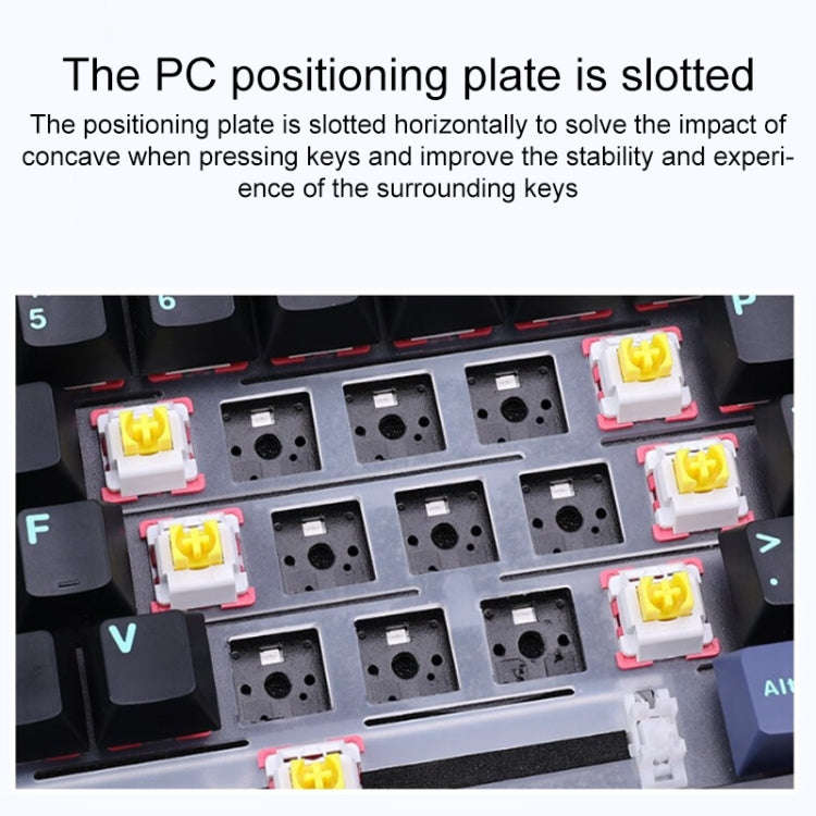 AULA F87 87 Keys Wired/2.4G/Bluetooth Three Model Customized RGB Mechanical Keyboard(White Black ...