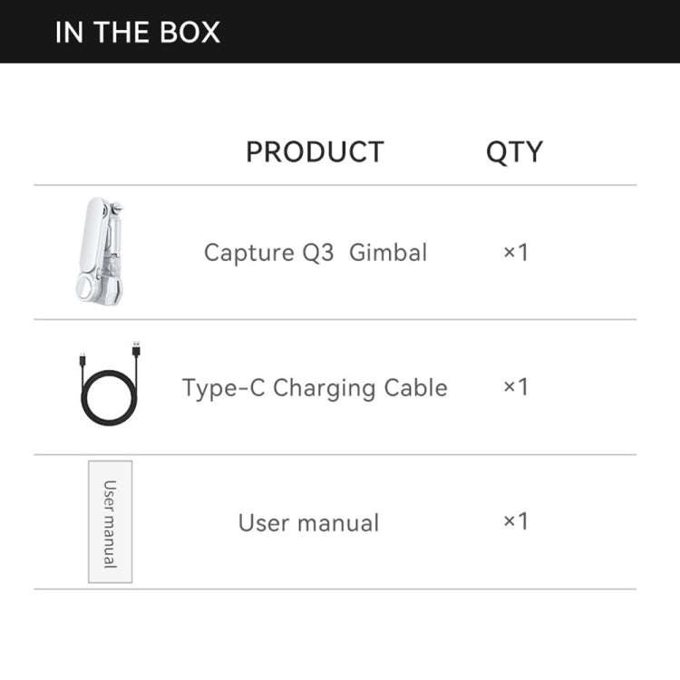 FUNSNAP Capture Q3 Single Axis Handheld Gimbal Phone Live Stabilizer(White)