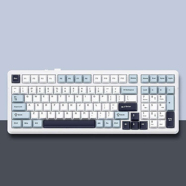 AULA F99 99 Keys Wired/2.4G/Bluetooth Three Model Customized RGB Mechanical Keyboard(Smoky Blue S...