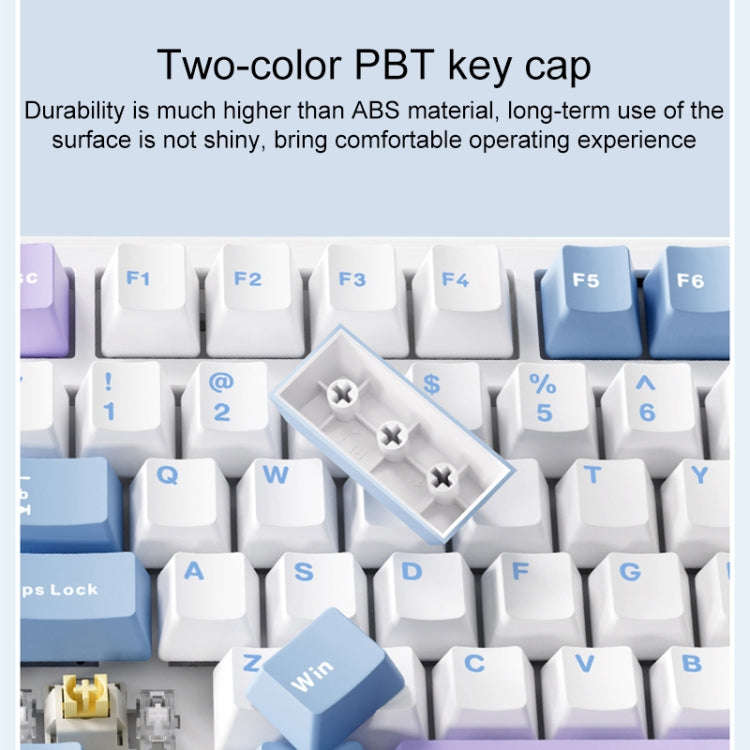 AULA F99 99 Keys Wired/2.4G/Bluetooth Three Model Customized RGB Mechanical Keyboard(Smoky Blue S...