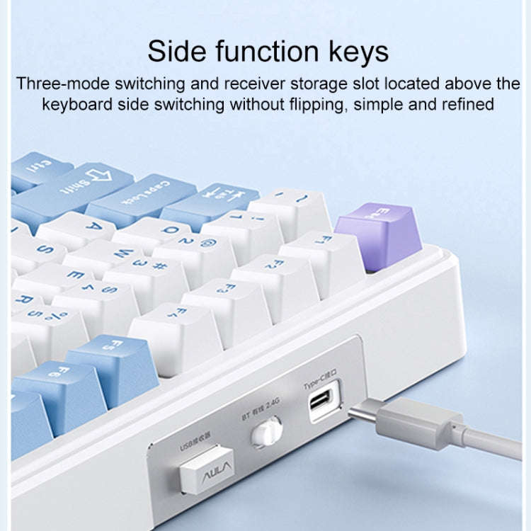 AULA F99 99 Keys Wired/2.4G/Bluetooth Three Model Customized RGB Mechanical Keyboard(Smoky Blue S...