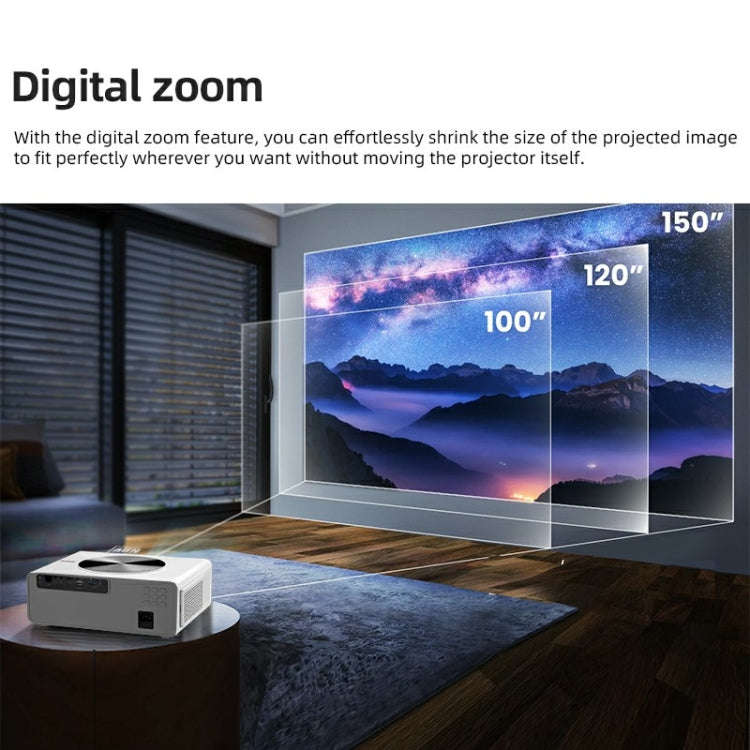 AUN AKEY7 MAX 1920x1080P HD Android LCD Projector US Plug(White)