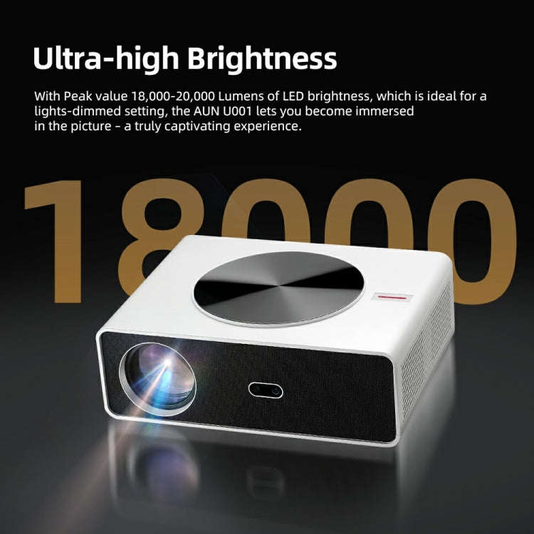 AUN AKEY7 MAX 1920x1080P HD Android LCD Projector US Plug(White)