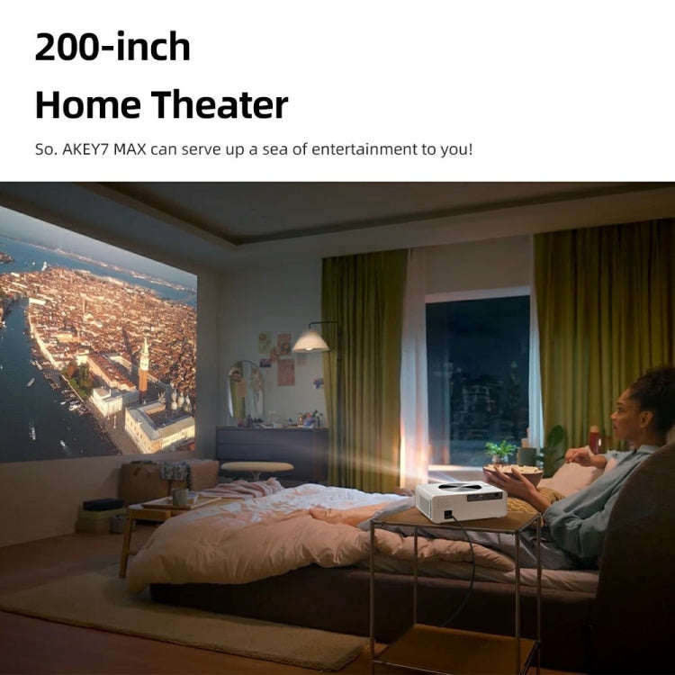 AUN AKEY7 MAX 1920x1080P HD Android LCD Projector US Plug(White)