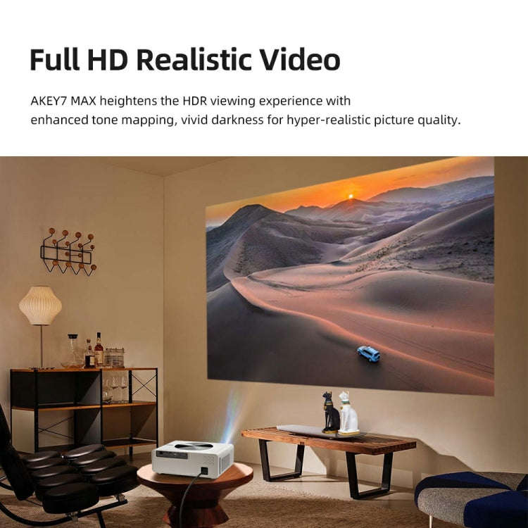 AUN AKEY7 MAX 1920x1080P HD Android LCD Projector US Plug(White)