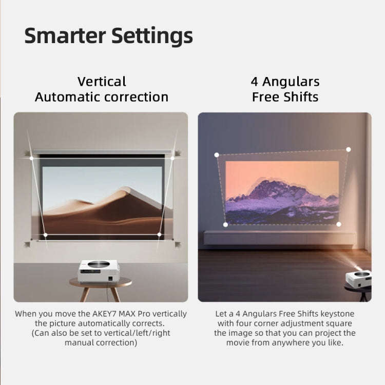 AUN AKEY7 MAX 1920x1080P HD Android LCD Projector UK Plug(White)