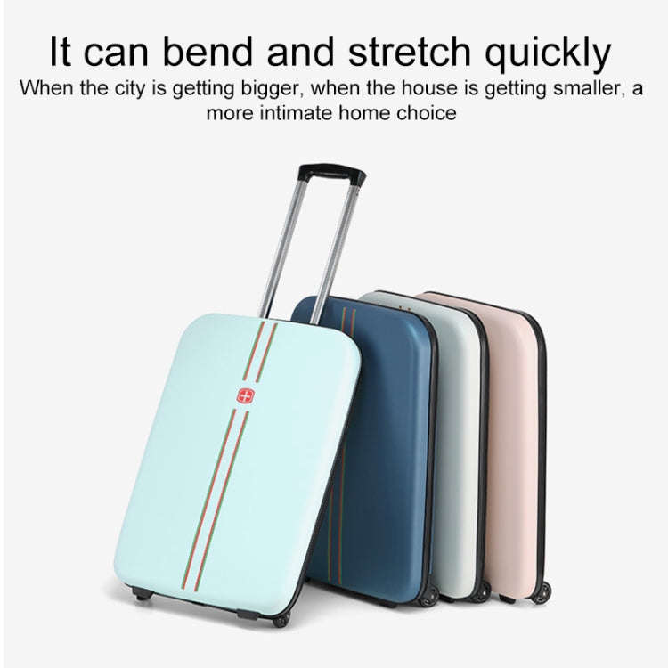 20 inch Foldable Portable Trolley Luggage Suitcase(Dark Blue)