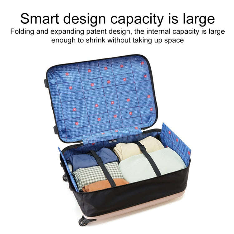 20 inch Foldable Portable Trolley Luggage Suitcase(Dark Blue)