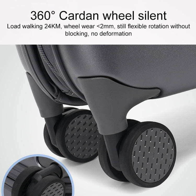 24 inch Foldable Portable Universal Wheel Trolley Luggage Suitcase, with TSA Combination Lock(Black)