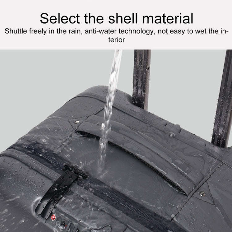 24 inch Foldable Portable Universal Wheel Trolley Luggage Suitcase, with TSA Combination Lock(Grey)