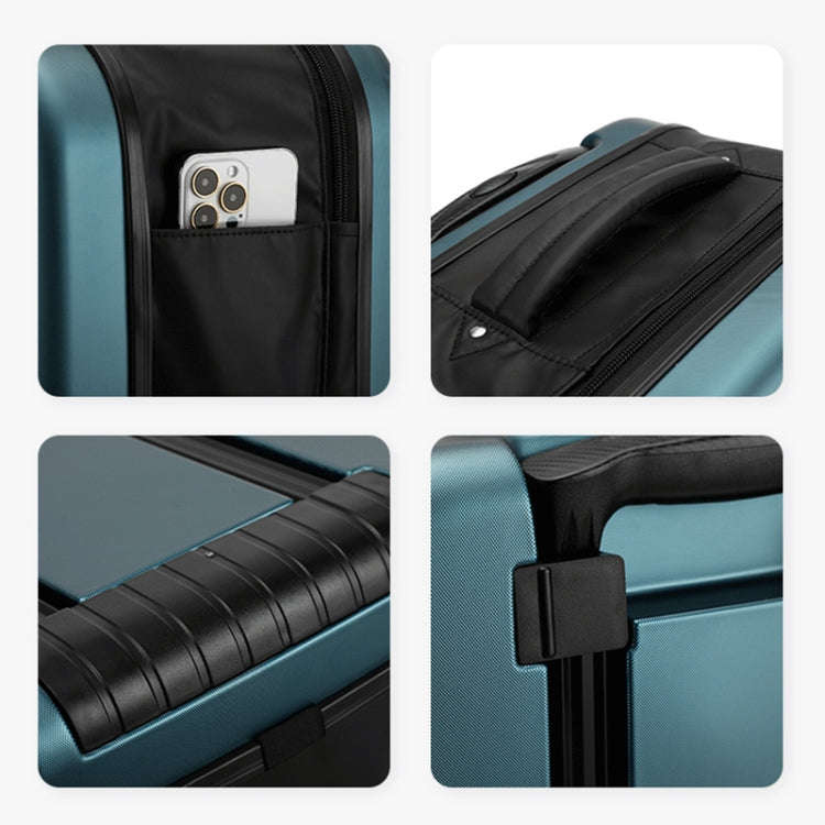 20 inch Foldable Portable Universal Wheel Trolley Luggage Suitcase, with Combination Lock(Blue)