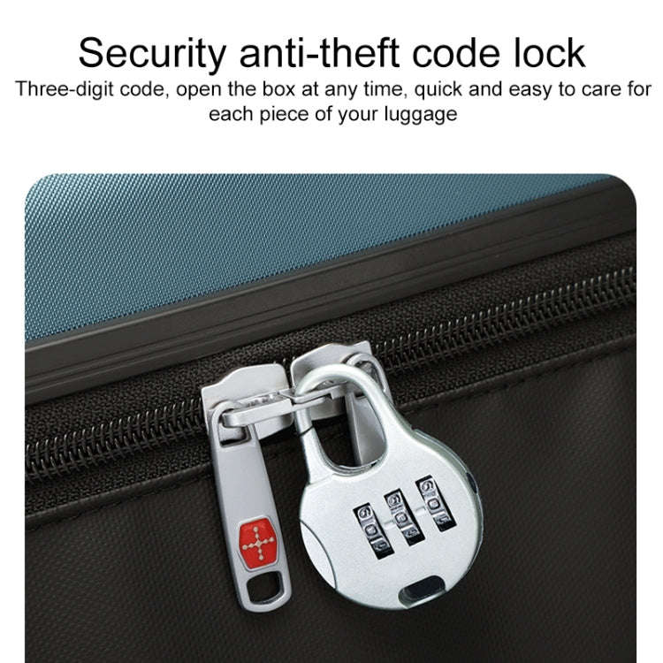 24 inch Foldable Portable Universal Wheel Trolley Luggage Suitcase, with Combination Lock(White)