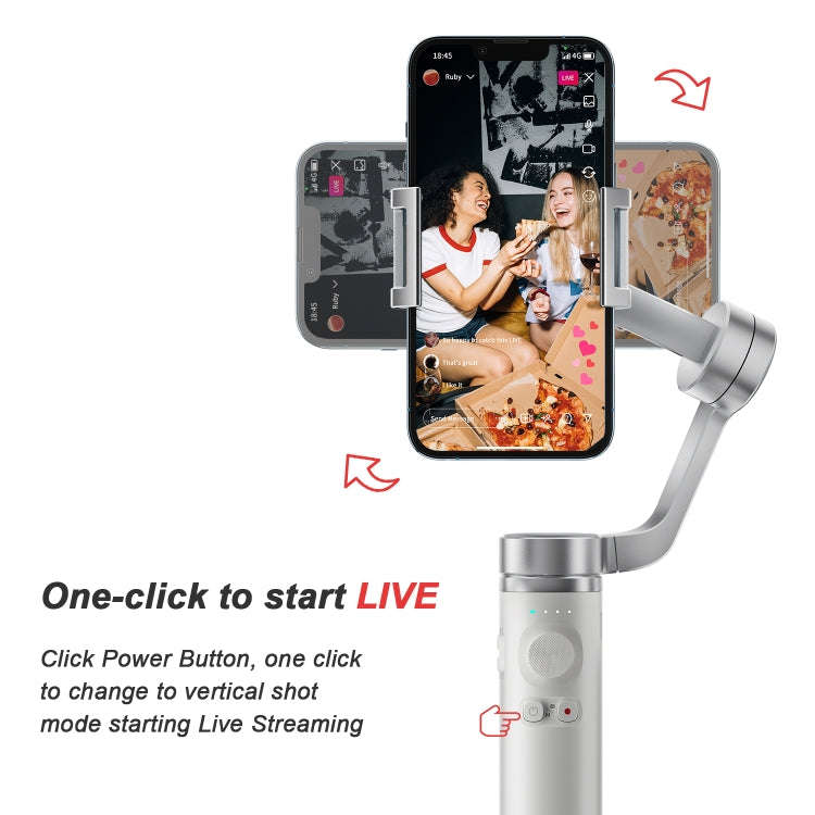 FUNSNAP Capture  Aluminum Alloy Arm 3-Axis Handheld Phone Gimbal, Basic Version(Grey)