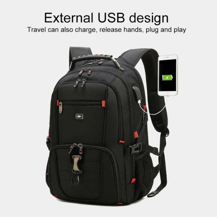 20 inch Multifunctional Business Large Capacity Waterproof Double-Shoulder Backpack with USB Inte...