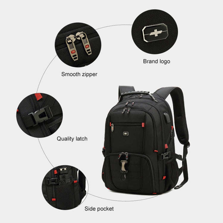 20 inch Multifunctional Business Large Capacity Waterproof Double-Shoulder Backpack with USB Inte...