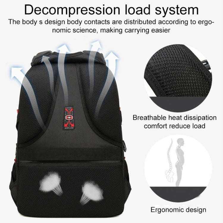 18 inch Multifunctional Business Large Capacity Waterproof Double-Shoulder Backpack with USB Inte...