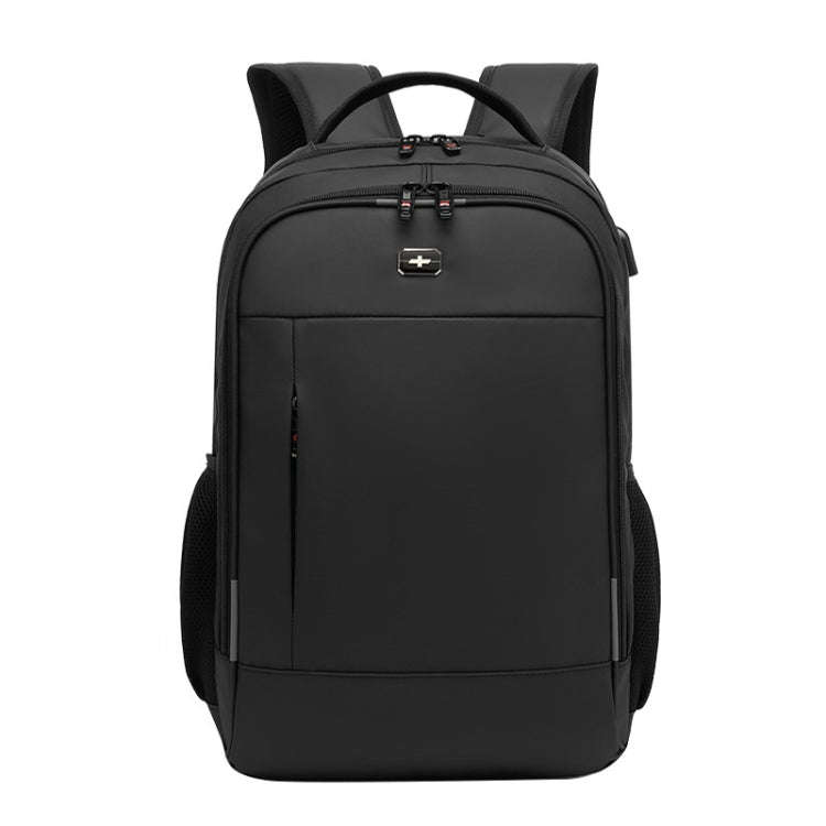 20 inch Multifunctional Large Capacity Waterproof Double-Shoulder Backpack with USB Interface(Black)