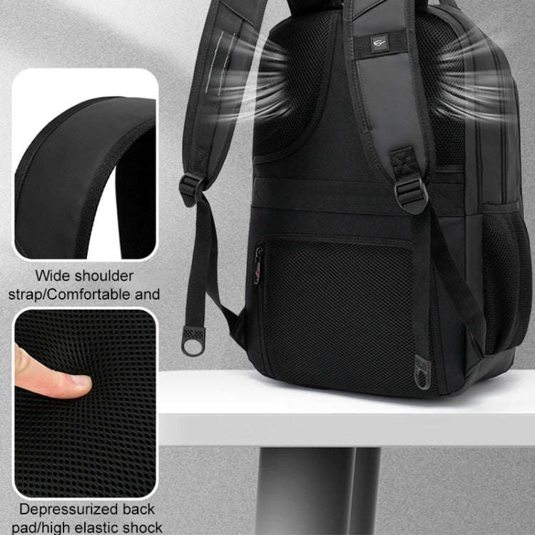 20 inch Multifunctional Large Capacity Waterproof Double-Shoulder Backpack with USB Interface(Black)