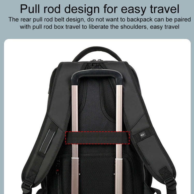 17 inch Multifunctional Large Capacity Waterproof Double-Shoulder Backpack with USB Interface(Black)