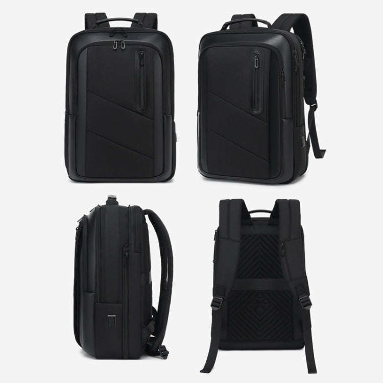 18 inch Multifunctional Large Capacity Waterproof Double-Shoulder Backpack with USB Interface(Black)