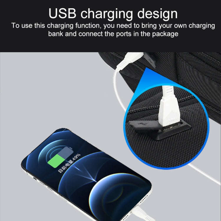 18 inch Multifunctional Large Capacity Waterproof Double-Shoulder Backpack with USB Interface(Black)