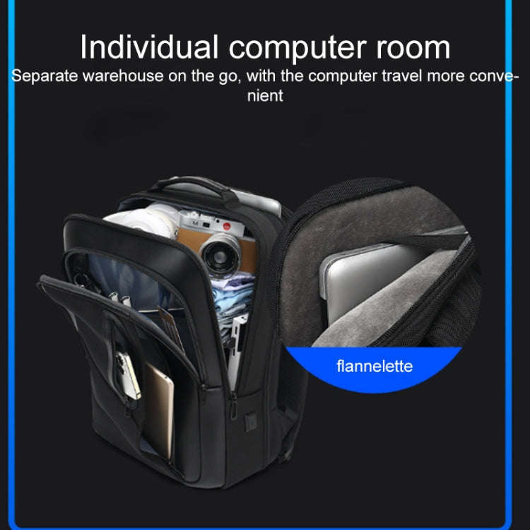 18 inch Multifunctional Large Capacity Waterproof Double-Shoulder Backpack with USB Interface(Black)