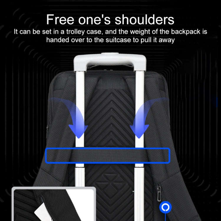 18 inch Multifunctional Large Capacity Waterproof Double-Shoulder Backpack with USB Interface(Black)