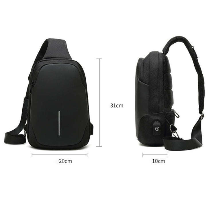 Outdoor Cycling Anti-theft Multi-layer Storage Male Chest Bag(Black)