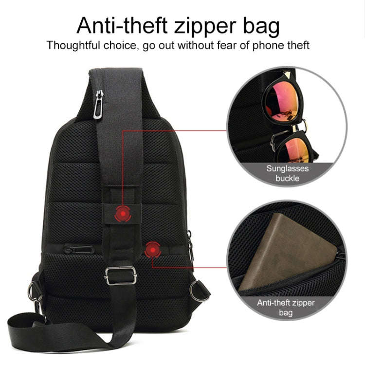 Outdoor Cycling Anti-theft Multi-layer Storage Male Chest Bag(Black)