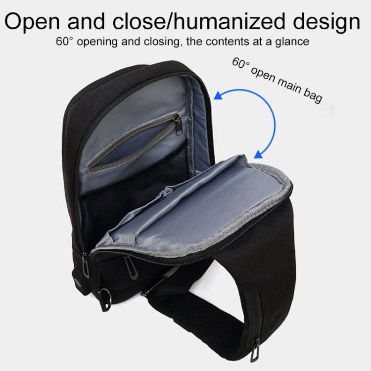 Outdoor Cycling Anti-theft Multi-layer Storage Male Chest Bag(Black)
