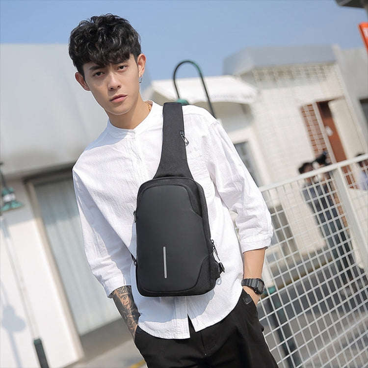 Outdoor Cycling Anti-theft Multi-layer Storage Male Chest Bag(Black)