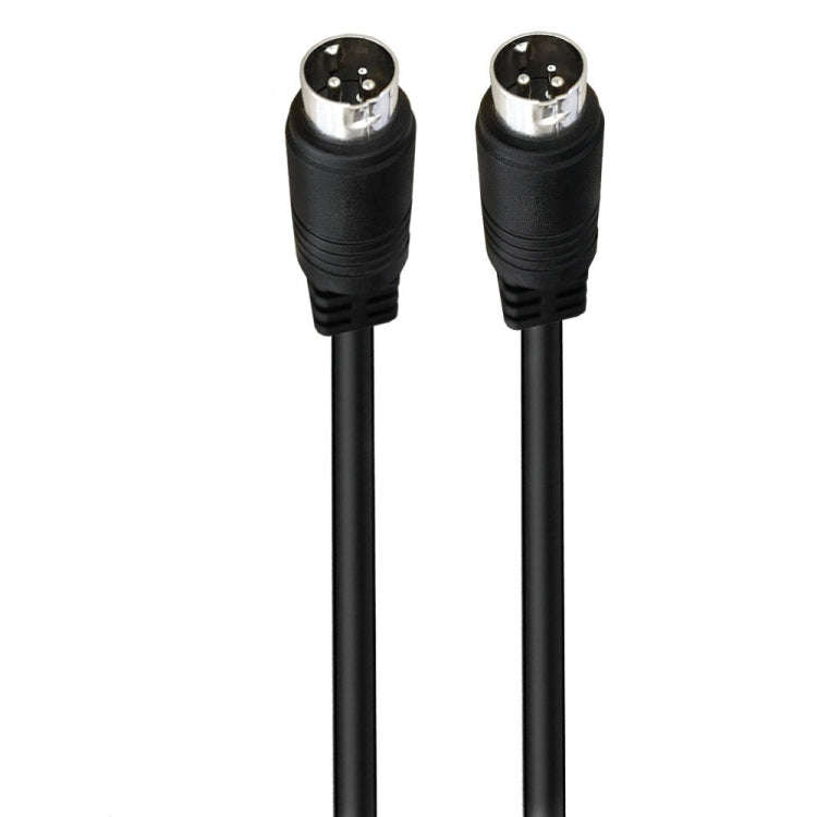 Middle DIN Male to Male 3 Pin Audio Power Signal Adapter Cable, Length:0.5m(Black)