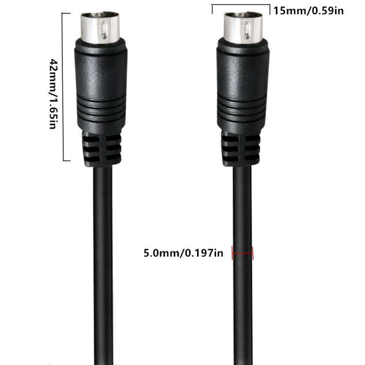 Middle DIN Male to Male 3 Pin Audio Power Signal Adapter Cable, Length:0.5m(Black)