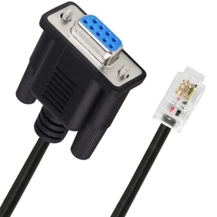 DB9 to RJ9 Adapter Cable 4P4C Telephone Crystal Head RS232 Connection Cable, Length: 1.8m(Black)