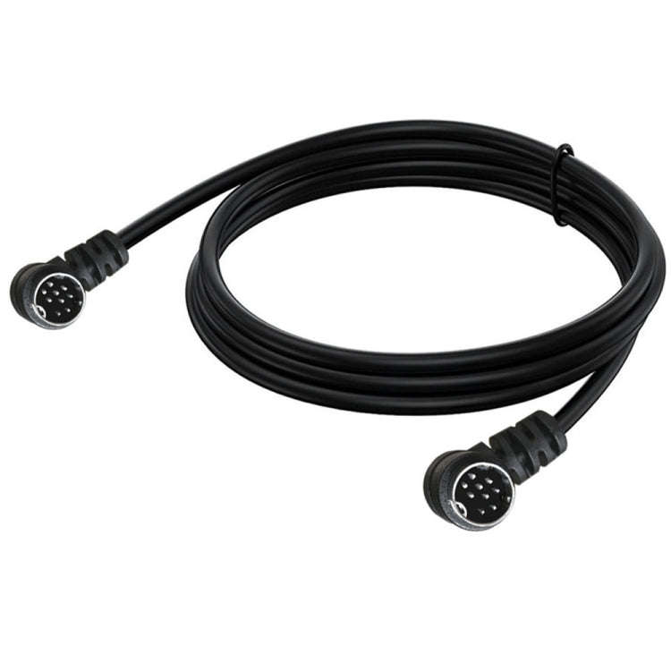Double Curved mini DIN 9 Pin TV Audio Adapter Cable, Length:1.8m(Black)