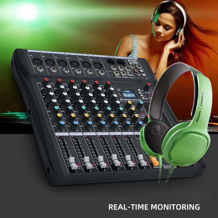 XTUGA CT60X 6-Channels Audio Mixer DJ Mixing Console with 48V Power Supply(AU Plug)